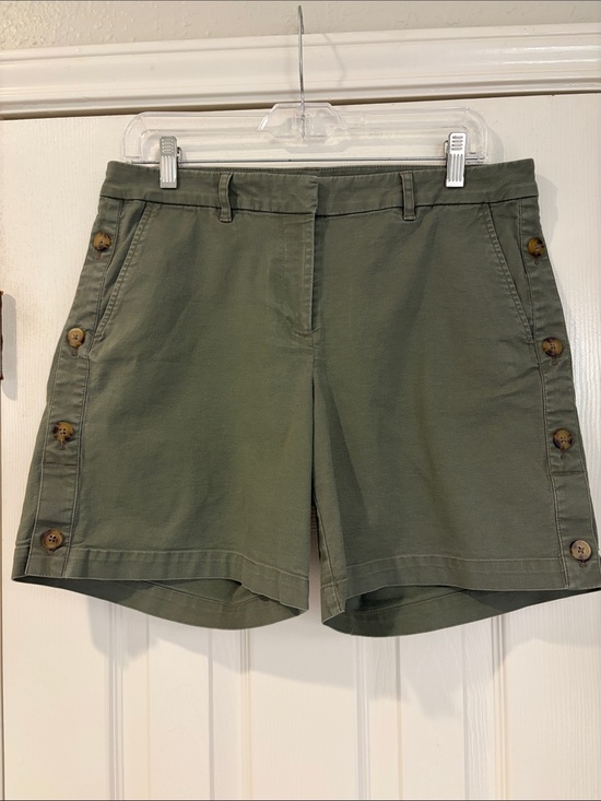 J. Jill Pants - J. Jill Olive Green Button-Accent Utility Shorts